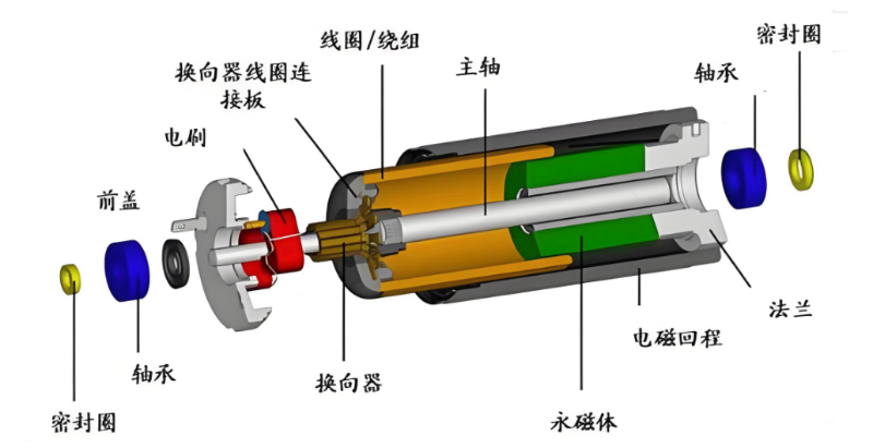 空心杯電機分體裝配爆炸圖
