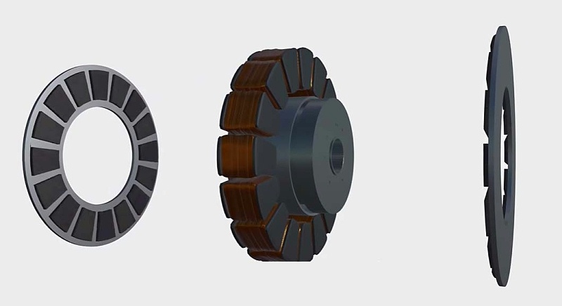軸向磁通電機(jī)扁平結(jié)構(gòu)