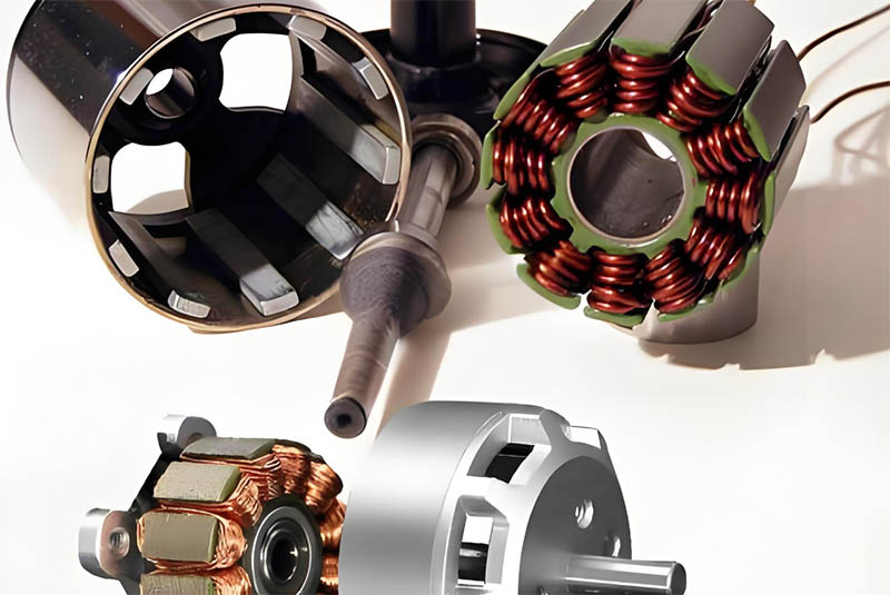 電機(jī)轉(zhuǎn)子定子零部件特寫圖